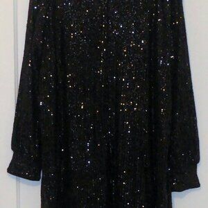 H&M Black Sequin Dress. Long Sleeve X/large. New, Unworn with Tags. Pristine.